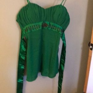 Blouse - green with sequence